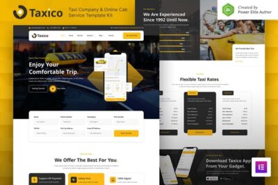 Taxico – Taxi Company & Online Cab Service Elementor Template Kit