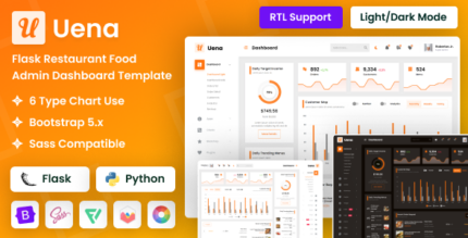 Uena - Flask Restaurant Food Admin Dashboard Template
