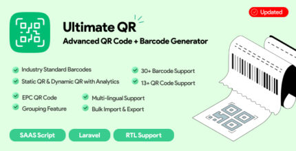 UltimateQR - Advanced QR Code + Barcode Generator SAAS PHP Script v3.1.0