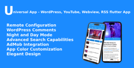 Universal App - WordPress, YouTube, Webview, RSS flutter App