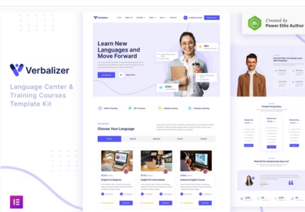 Verbalizer – Language Courses & Learning Center Elementor Template Kit