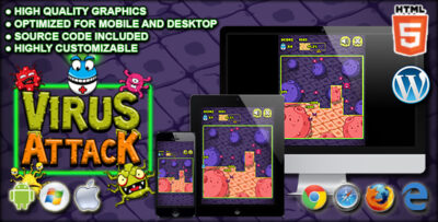 Virus Attack - HTML5 Arcade Game