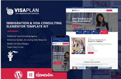 VisaPlan - Immigration & Visa Consulting Elementor Template Kit