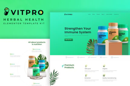 Vitpro - Herbal Health Elementor Template kit