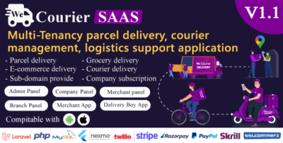 We Courier SAAS - Multi-Tenancy courier and logistics management - merchant, delivery app