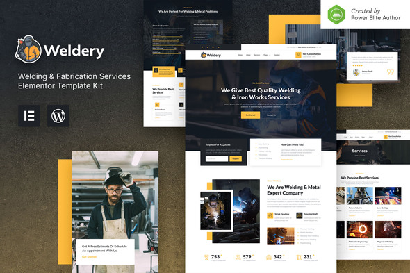 Weldery - Welding & Fabrication Services Elementor Template Kit Weldery - Welding & Fabrication Services Elementor Template Kit