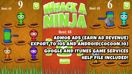 Whack A Ninja Warrior Source Code (Construct 2)