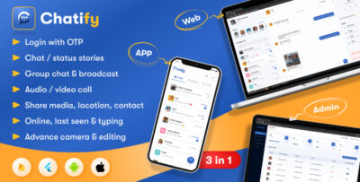 Whatsapp Clone Full Chat & Call App Android & iOS Flutter app with Firebase Backend - Chatify
