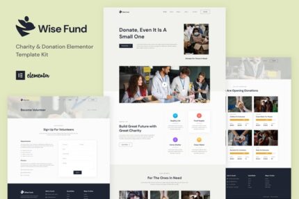 Wise Fund - Charity & Donation Elementor Template Kit