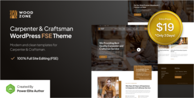 Woodzone - Carpenter & Craftsman FSE WordPress Theme