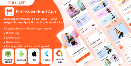 Workout for Women Fit at Home - Loose weight Fitness with admin panel Flutter 3.x Android + ios