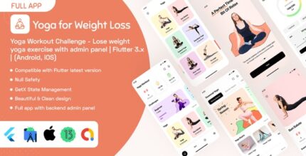 Yoga Workout Challenge - Lose weight yoga exercise with admin panel Flutter 3.x (Android, iOS)