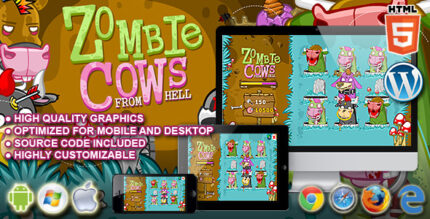 Zombie Cows - HTML5 whack a mole Game