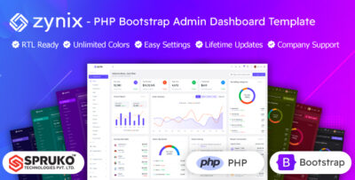 Zynix - PHP Bootstrap Admin Dashboard Template