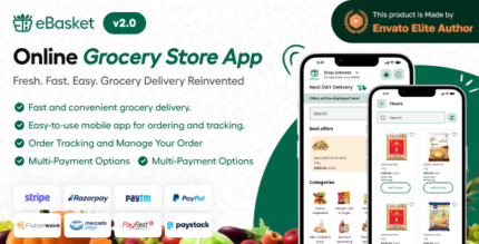 eBasket - Single Vendor Food Grocery Delivery Flutter app