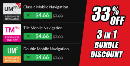 3 in 1 Responsive Nav Menu Bundle Pack