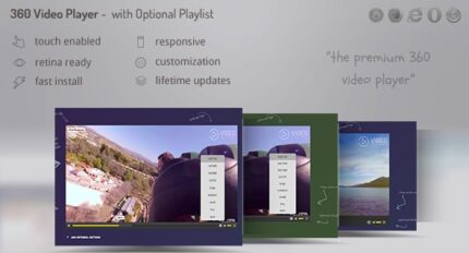 360 Video Player Premium - with Quality changer and Playlist DZS