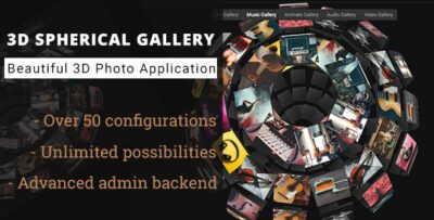 3D Spherical Gallery - Advanced Media Gallery