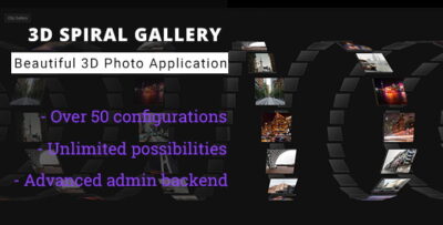 3D Spiral Gallery - Advanced Media Gallery