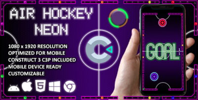 Air Hockey Neon - HTML 5 - Construct 3 Game