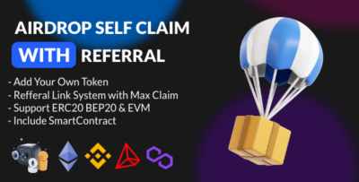 Airdrop Crypto with Self Claim and Refferal - Airdrop Tokens BEP20 ERC20 Support