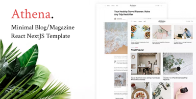 Athena- Minimal BlogMagazine NextJS Template