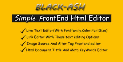 BLACK-ASH - JavaScript Front-end HTML Editor