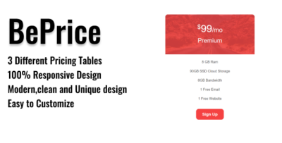 BePrice - Pricing Tables