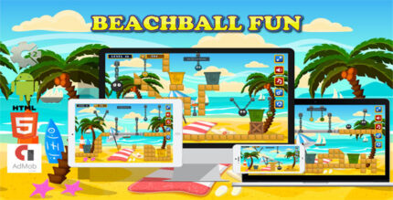 BeachBall Fun - HTML5 Javascript game(Construct2 Construct 3 both version included)