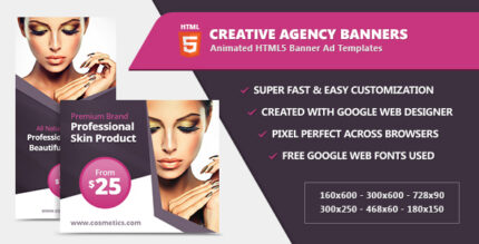 Beauty & Fashion Banner Ad Templates - HTML5 CSS