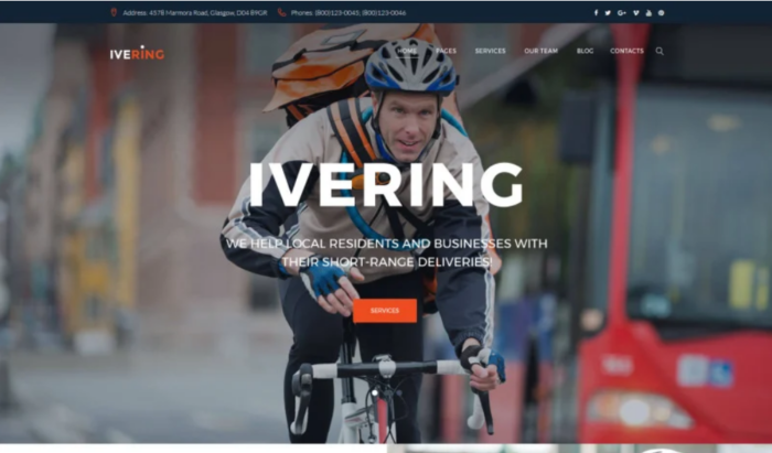 Bike Courier & Package Delivery WordPress Theme