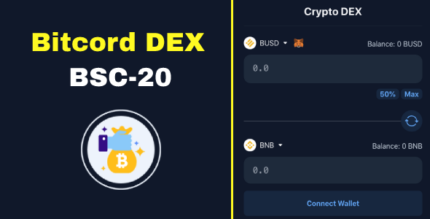 Bitcord DEX Cryptocurrency BEP-20 Exchange Swap