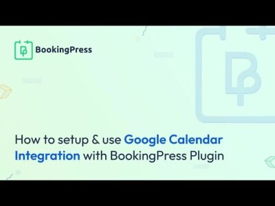 BookingPress Google Calendar Integrations