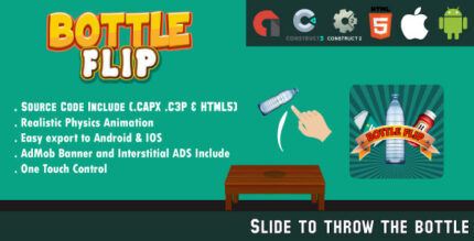 Bottle Flip Challenge - HTML5 Game - Android & IOS + AdMob (HTML5, CAPX & C3P)