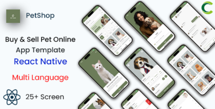 Buy & Sell Pet Online App Template in React Native Pet Shopping App Pet Ecommerce PetShop