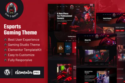 CROX Esports & Gaming Elementor Template Kit