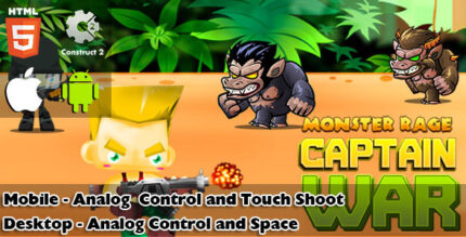 Captain War Monster Rage HTML5 Game (CAPX)