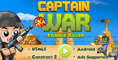 Captain War Zombie Killer - HTML5 Android (CAPX)