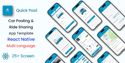 Car Pooling App Bike Pooling App Ride Sharing App Car Sharing App React Native QuickPool