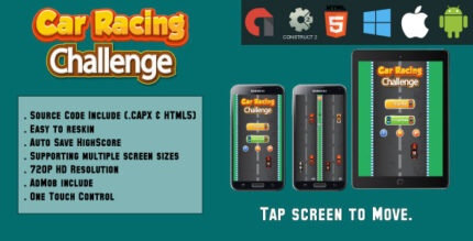 Car Racing challenge - HTML5 Game - Mobile Version - (.CAPX & HTML)