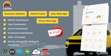 Car2Go - One Stop Ride Share Platform User Web App Driver Web App Admin Panel (MERN)