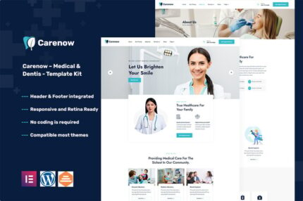 Carenow – Medical & Dentist Elementor Template Kit