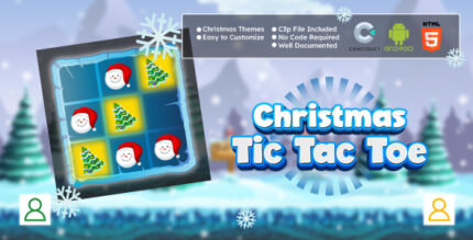 Christmas Tic Tac Toe Game - Board Game - X or O HTML5 & Android Construct 3