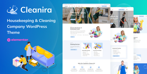 Cleanira - Housekeeping & Cleaning Company WordPress Theme Cleanira - Housekeeping & Cleaning Company WordPress Theme