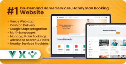 Customer Website For On-Demand Home Services, Business Listing, Handyman Booking