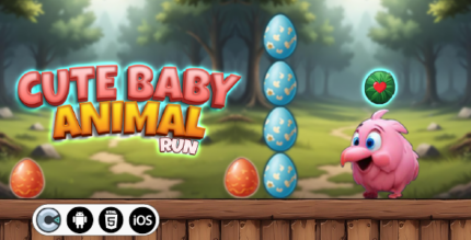 Cute Baby Animal Run - HTML5 Construct3 Game