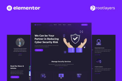 Cybertech - Cyber Security Elementor Pro Full Site Template Kit