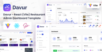 Davur - React (Vite) Restaurant Admin Dashboard Template