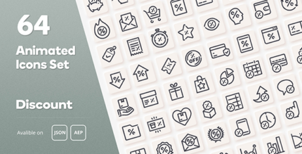 Discount Animated Icons Set - Wordpress Lottie JSON SVG