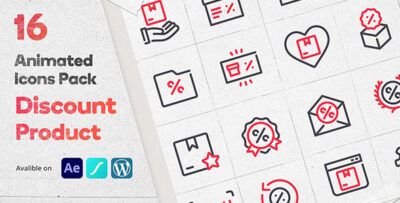 Discount Product 16 Animated Icons Pack - Wordpress Lottie Json Animation SVG